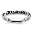 thumbnail image 1 of 925 Sterling Silver Patterned Stackable Polished Enameled Peace Ring Size 7 Stackable Ring for Women, 1 of 2
