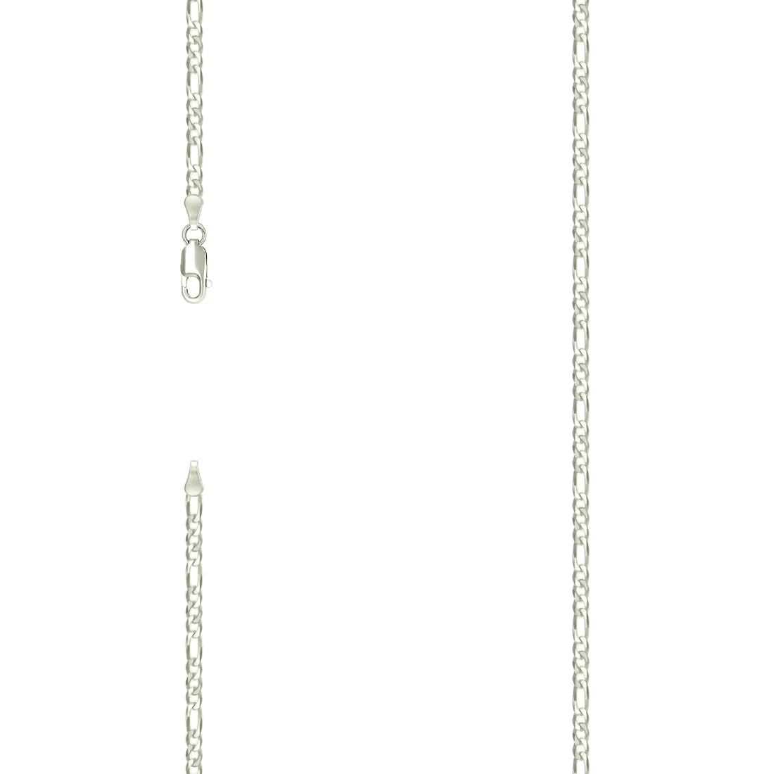 925 Sterling Silver Pave Super Flat Figaro Chain Silver 2.6mm Anklet 9 Inch Anklet for Women and Men