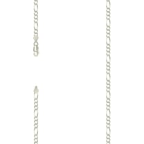 925 Sterling Silver Pave Super Flat Figaro Chain Silver 3.6mm Necklace 18 Inch Chain Necklace for Women and Men