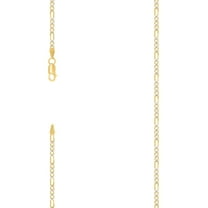 925 Sterling Silver Pave Super Flat Figaro Chain Two Tone 2.6mm Bracelet 8 Inch Link Bracelet for Women and Men