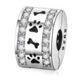 thumbnail image 1 of 925 Sterling Silver Paw Print Bone Clip Charm for Bracelets Charms & Bangle Pendant Jewelry, 1 of 4