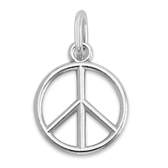 925 Sterling Silver Peace Symbol Charm - Peace Sign Jewelry for Her