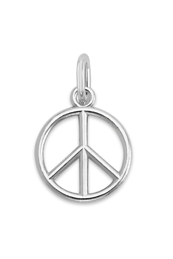925 Sterling Silver Peace Symbol Charm - Peace Sign Jewelry for Her