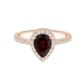 thumbnail image 1 of 925 Sterling Silver Pear 1.30 Ctw Garnet Solitaire Accents Women Wedding Ring, 1 of 4