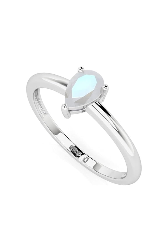 925 Sterling Silver Pear 1 Ctw Moonstone Gemstone Solitaire Women Wedding Ring – Engagement Stackable Rings, Gift For Her_11