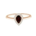 thumbnail image 1 of 925 Sterling Silver Pear 2 Ctw Garnet Solitaire Women Promise Ring, 1 of 4
