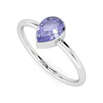 925 Sterling Silver Pear 7x5mm Tanzanite Gemstone Solitaire Women Engagement Ring, Wedding, Anniversary Bridal Rings, Gift For Her_12