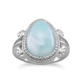 thumbnail image 1 of .925 Sterling Silver Pear Shape Larimar Women's Ring, 1 of 1