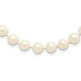 thumbnail image 1 of 925 Sterling Silver Pearl Chain Necklace Rhodium 7-8 mm White Freshwater Cultured 20 inch, 1 of 2