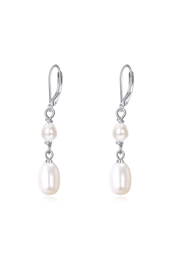 925 Sterling Silver Pearl Leverback Earrings Dangle Drop Irregular Pearls Jewelry Gifts for Women
