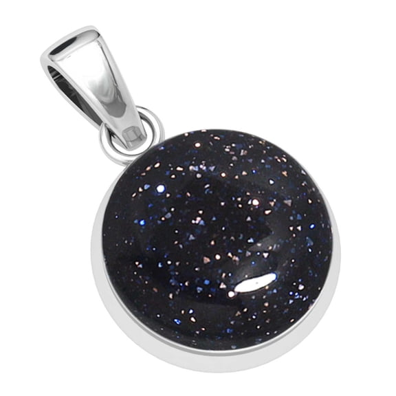 925 Sterling Silver Pendant Blue Sunstone Handmade Jewelry