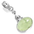 thumbnail image 1 of 925 Sterling Silver Pendant For Chain Necklace For Women - Girls Green Genuine Prehnite Gemstone Silver Pendant Hand Made Silver Pendant Mothers' Day Gift For Mother Gemstone 925 Silver Jewelry, 1 of 4