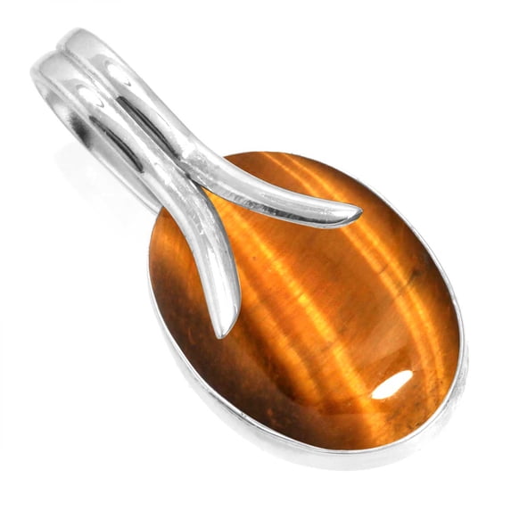 Natural Tiger Eye Pendant 925 Sterling Silver Handmade Jewelry