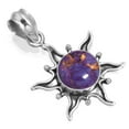 thumbnail image 1 of 925 Sterling Silver Women Jewelry Copper Purple Turquoise Pendant, 1 of 4