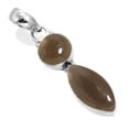 thumbnail image 1 of 925 Sterling Silver Pendant For Chain Necklace For Women - Girls Brown Smoky Topaz Gemstone Silver Pendant June Birthstone Silver Pendant Engagement Gift For Ladies Gemstone 925 Silver Jewelry, 1 of 3