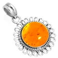thumbnail image 1 of 925 Sterling Silver Women Jewelry Amber Pendant, 1 of 3