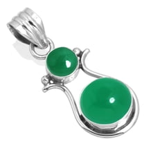 Natural Green Onyx Pendant 925 Sterling Silver Handmade Jewelry