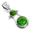thumbnail image 1 of Copper Green Turquoise Pendant 925 Sterling Silver Handmade Jewelry, 1 of 4