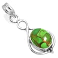 thumbnail image 1 of Copper Green Turquoise Women Jewelry 925 Sterling Silver Pendant, 1 of 4