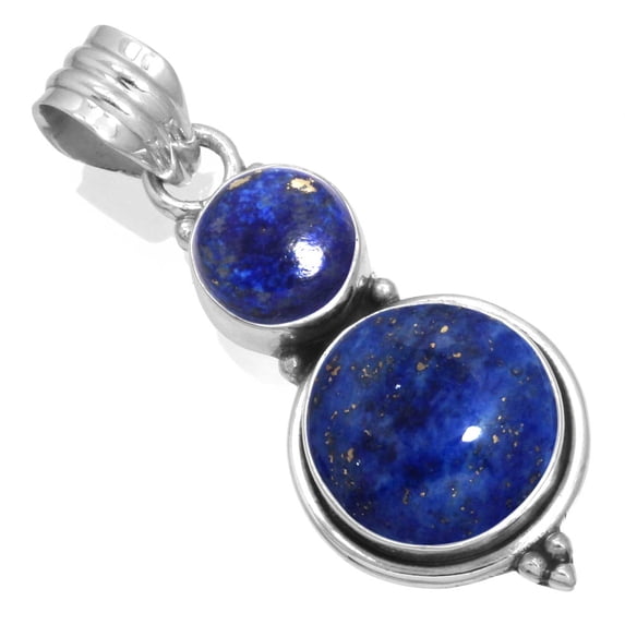 Natural Lapis Pendant 925 Sterling Silver Handmade Jewelry
