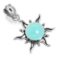 thumbnail image 1 of 925 Sterling Silver Women Jewelry Natural Aqua Chalcedony Pendant, 1 of 3