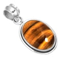 thumbnail image 1 of 925 Sterling Silver Pendant For Necklace For Women - Girls Brown Natural Tiger Eye Gemstone Silver Pendant June Birthstone Silver Pendant Engagement Gift For Women 925 Silver Gemstone Jewelry, 1 of 4