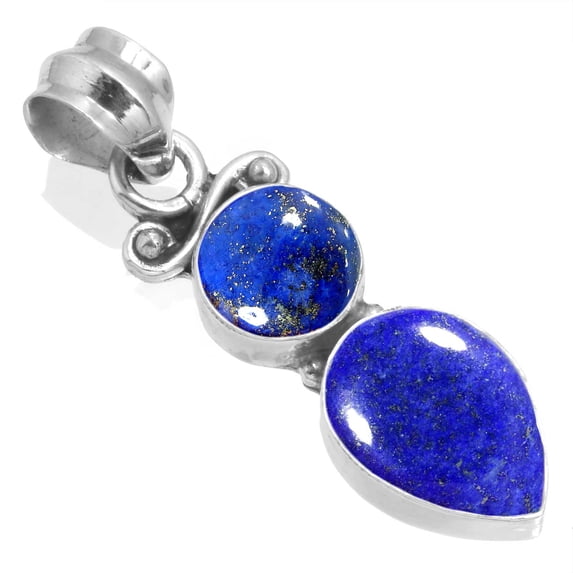 925 Sterling Silver Pendant Natural Lapis Handmade Jewelry