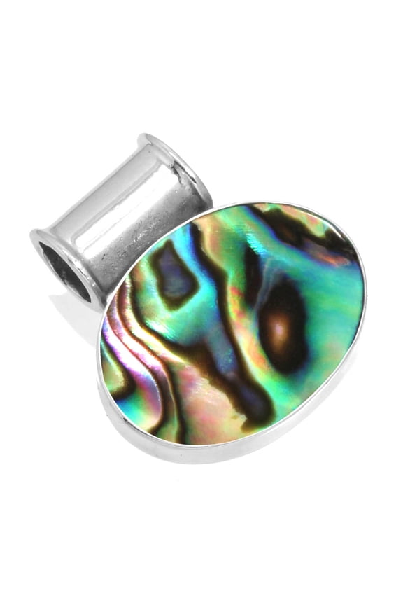 925 Sterling Silver Pendant Natural Abalone Shell Handmade Jewelry