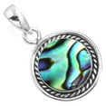 thumbnail image 1 of 925 Sterling Silver Pendant Natural Abalone Shell Handmade Jewelry, 1 of 4