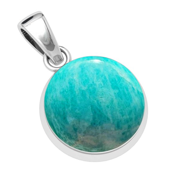 925 Sterling Silver Pendant Natural Amazonite Handmade Jewelry