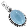 thumbnail image 1 of 925 Sterling Silver Pendant Natural Angelite Handmade Jewelry, 1 of 4