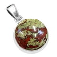 thumbnail image 1 of 925 Sterling Silver Pendant Natural Dragon Blood Jasper Handmade Jewelry, 1 of 8