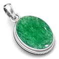 thumbnail image 1 of 925 Sterling Silver Pendant Natural Kiwi Quartz Handmade Jewelry, 1 of 8