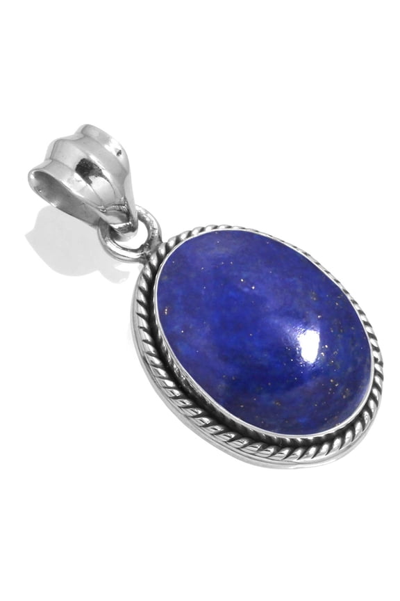 925 Sterling Silver Pendant Natural Lapis Handmade Jewelry
