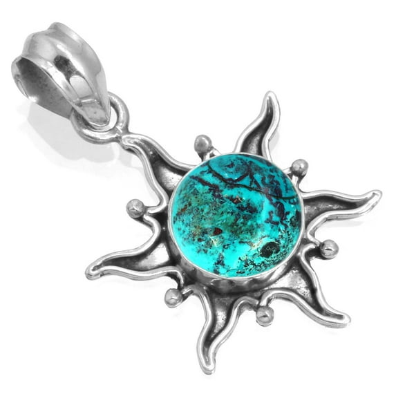 925 Sterling Silver Pendant Natural Shattuckite Handmade Jewelry