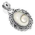 thumbnail image 1 of 925 Sterling Silver Pendant Natural Shiva Eye Handmade Jewelry, 1 of 4