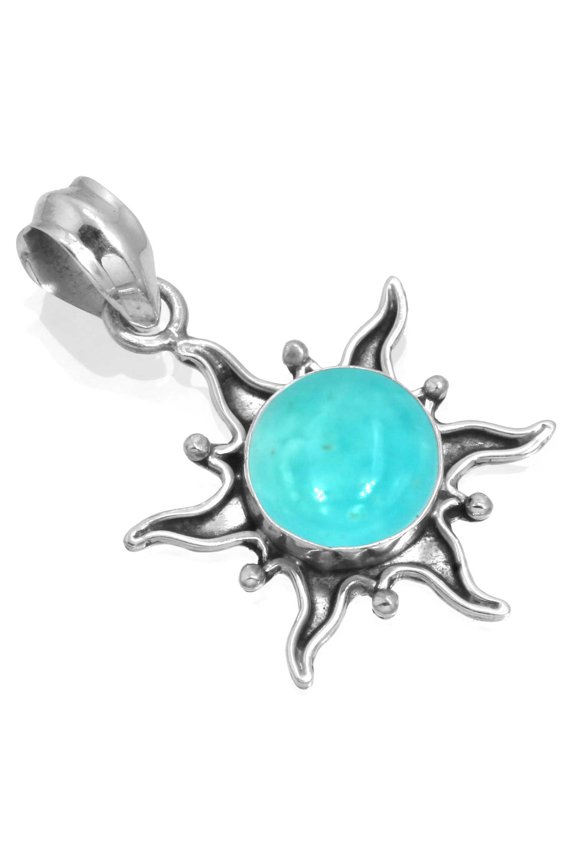 925 Sterling Silver Pendant Natural Smithsonite Handmade Jewelry