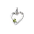 thumbnail image 1 of 925 Sterling Silver Peridot Love Heart Pendant Necklace Pendant for Women, 1 of 2