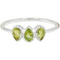 thumbnail image 1 of 925 Sterling Silver Peridot Ring – Dainty 3-Stone Ring for Women, August Birthstone Jewelry, 1 of 5