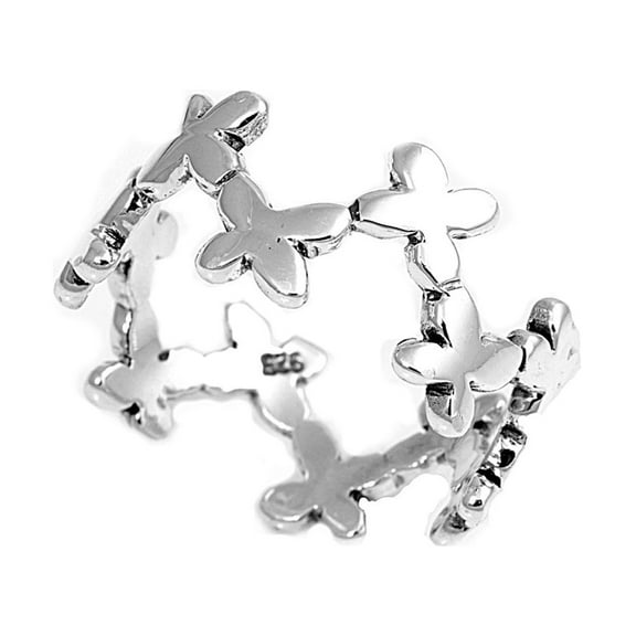 925 Sterling Silver Perpetual Cross Ring Size 8