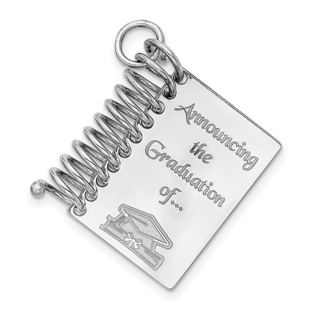 925 Sterling Silver Personalizable Graduation Book Charm Pendant