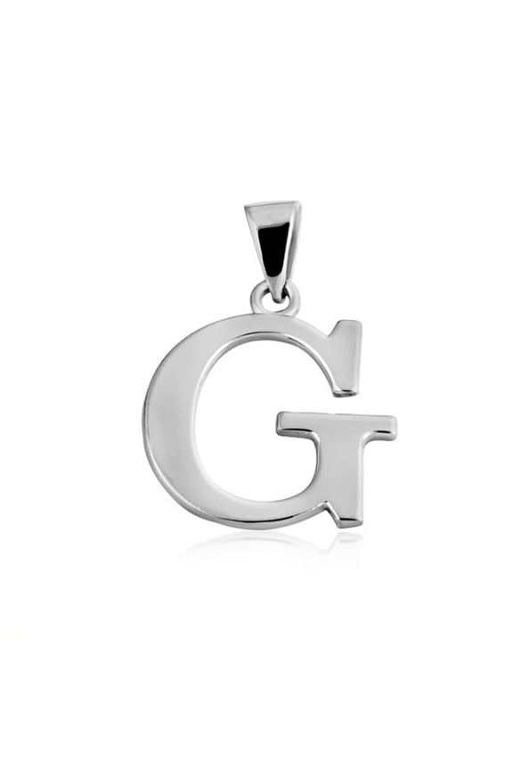 .925 Sterling Silver Personalized Letter "G" Initial Pendant - Small