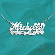 JN MONOGRAMS 925 Sterling Silver Personalized Name Necklace with Name of Your Choice - Made in USA