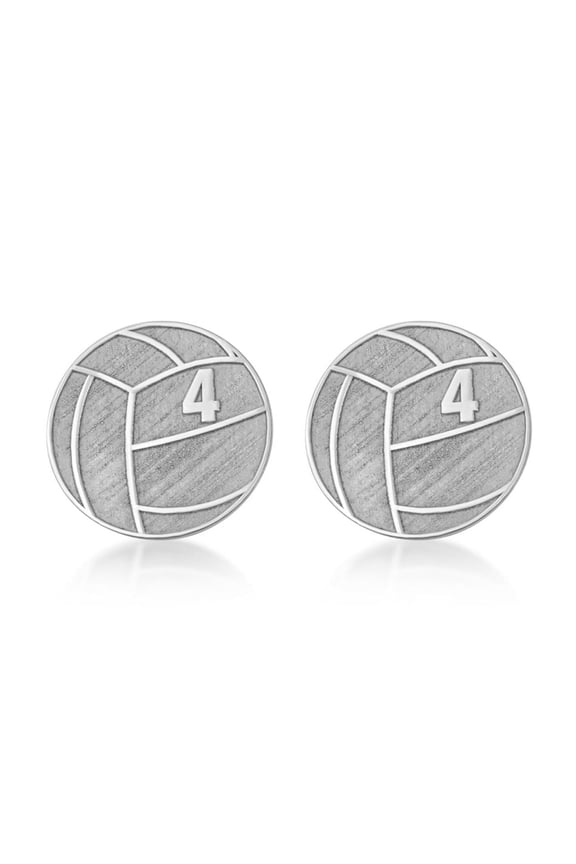 .925 Sterling Silver Personalized Volleyball Jersey Number Sports Cufflinks