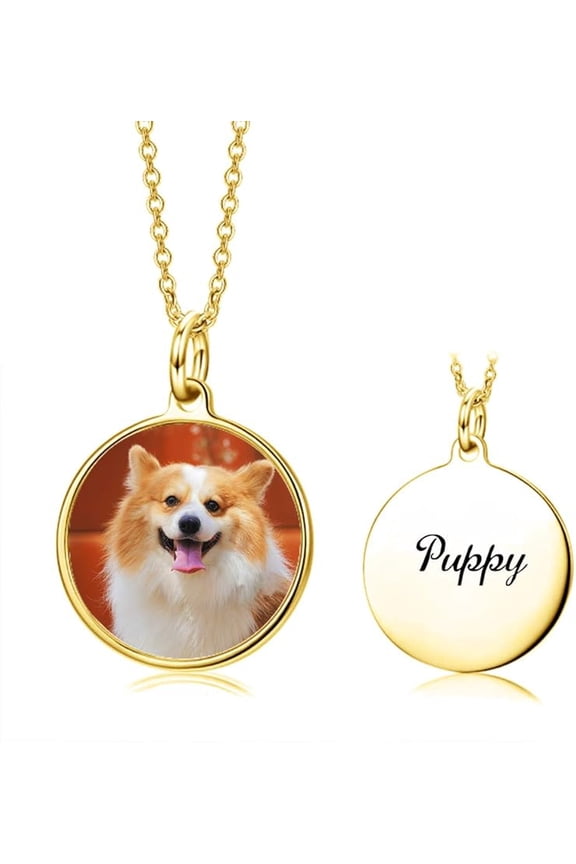 925 Sterling Silver Picture Circle Pendant Necklace Personalized Photo for Women 3 Color Plating Custom Text Engraved Christmas Thanksgiving Birthday Mothers Day Gifts for Mom Wife Daughter