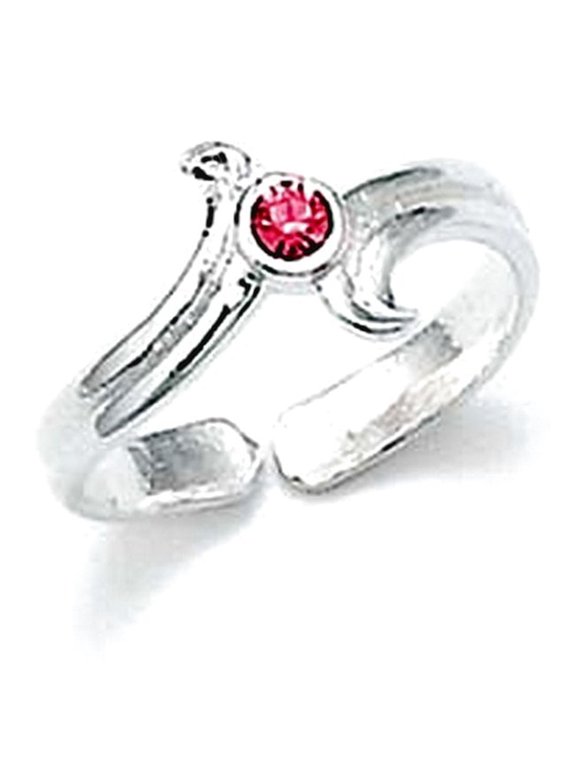 925 Sterling Silver Pink Cubic Zirconia toe ring toe ring for Women