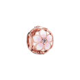 thumbnail image 1 of 925 Sterling Silver Pink Gradient Enamel Flower Charm Bead for Bracelet Charms Bangle Pendant Jewelry, 1 of 2