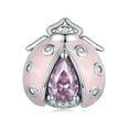 thumbnail image 1 of 925 Sterling Silver Pink Ladybug Charm for Bracelet and Necklace, 1 of 1
