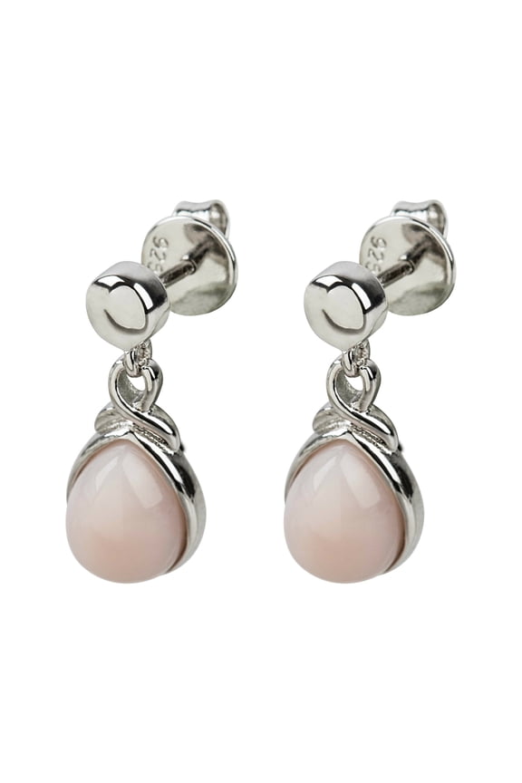 925 Sterling Silver Pink Opal Earring