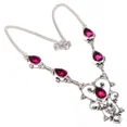 thumbnail image 1 of 925 Sterling Silver Pink Tourmaline Gemstone Handmade Jewelry Necklace S-17-18, 1 of 3